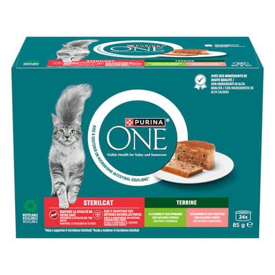 Purina ONE Sterilised Kattenvoer - Dubbelpak: Mixpaket I (48 x 85 g)