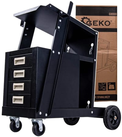 GEKO Welding kar - mobiel - 4 lades - staal - zwart