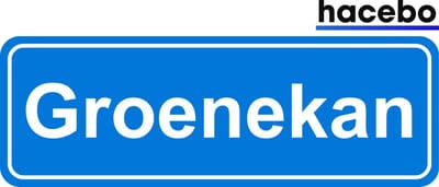 Hacebo - Plaatsnaam Sticker - 29x10 CM - Groenekan sticker - Verkeersborden sticker - grappige cadeaus - Groenekan