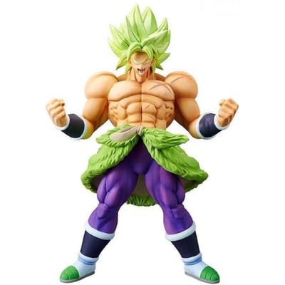 Figurine Anime Dragon Ball Broli en colère 23cm Cartoon PVC Modèle Fait à la main Statue Décoration Jouet de loisir Ornement de bureau Poupées Cadeaux beige