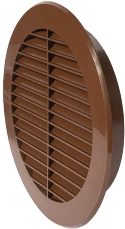 Bruine kunststof ventilatierooster met flens voor HVAC-ventilatie - 15,2 cm