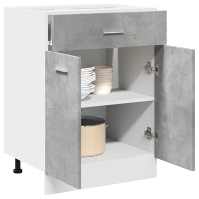 vidaXL - Onderkast - met - lade - Lyon - 60x46x81,5 - cm - bewerkt - hout - betongrijs