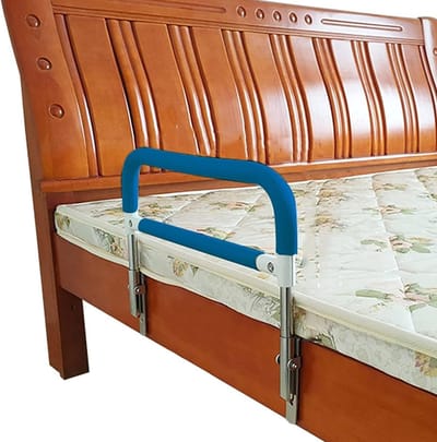 Bedsteun Hulpbeugel - Veiligheidshandgreep Bed - In en uit bed - Opklapbaar ontwerp - 50x30 cm - Blauw