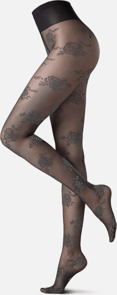 Oroblu silver roses panty-M kleur: zwart maat: M
