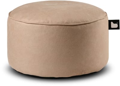 Extreme Lounging - b-poufe luxury - poef rond - voor binnen - comfortabele leatherlook - 60x40cm - latte