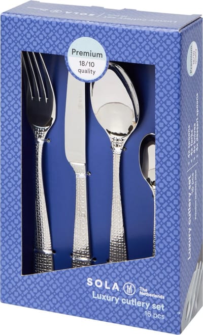 Sola - Luxury Cutlery Bestekset - 16 delig - 4 personen - RVS