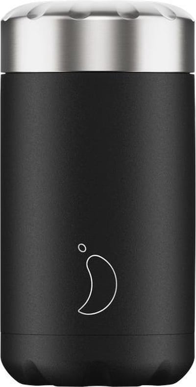 Chilly's Monochrome Black, Kom, Rond, 0,5 l, Zwart, Roestvrijstaal, 6 uur