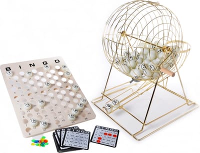 HOT Games Bingomolen XL - Groot koperen molen met 75 ballen - 50 cm