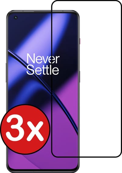 Screenprotector - 3 Stuks - Geschikt voor OnePlus 11 - Full Cover - Beschermglas - Gehard Glas - Tempered Glass - Screen Protector