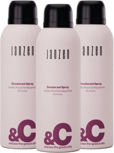 JANZEN Deodorant Spray &C Vanilla, Peach & Happiness 3-pack
