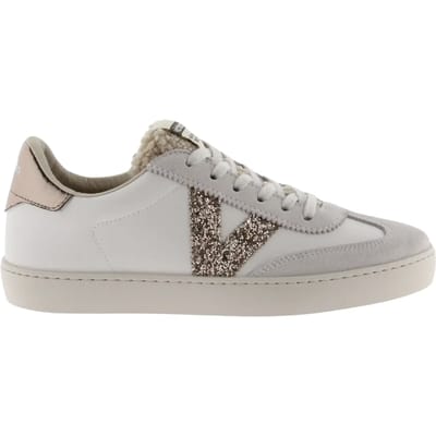 Damestrainers Victoria Berlin Ciclista Efecto Piel & Piezas Serraje & Logo Glitter