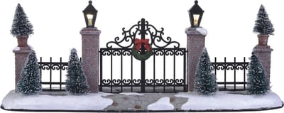 Luville - Lighted Gate &.Fence B/O - Kersthuisjes & Kerstdorpen