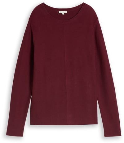 Tom Tailor - Gebreide trui van katoen - Maat XXL - Preppy Plum