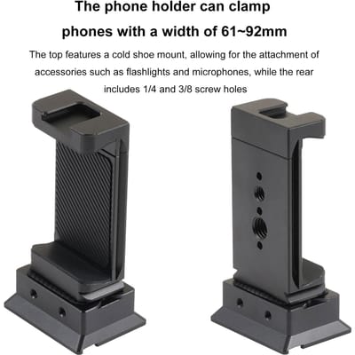 Support de téléphone universel Poignée de téléphone Convient pour stabilisateur DJI RS2 RSC2 RS3 RS4 RS4 Pro RS4 Mini avec griffe froide 1/4 3/8