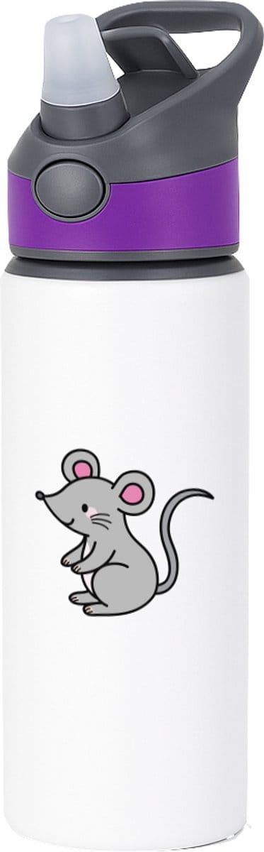 Hacebo® - Muizen waterfles met rietje paars - Muis - Dieren liefhebbers - Knaagdieren - huisdier - dierendag - water fles - 650ML