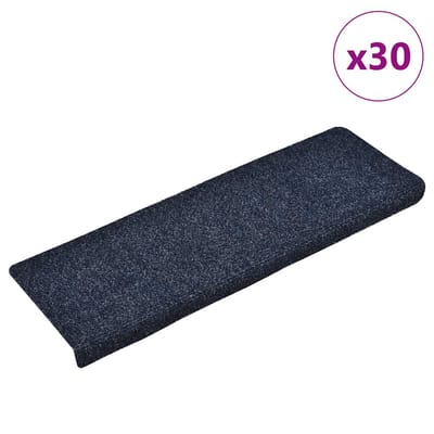 vidaXL - Trapmatten - Zelfklevend - 30 - stuks - 65x21x4 - cm - Blauw - Rechthoekige - Rand