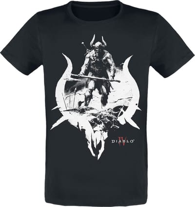 Diablo 4 - Barbarian T-shirt zwart M - Katoen - Fan merch, Gaming