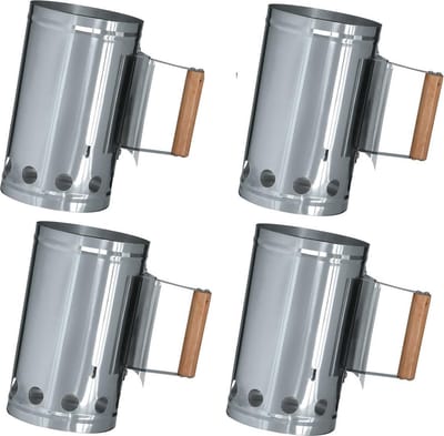 Houtskoolstarter voor barbecue - set van 4 stuks