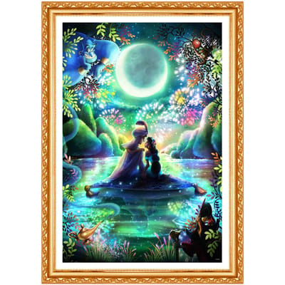 Peinture diamant thème  princesse de dessin animé , perceuse ronde complète 5D, à faire soi-même, broderie, point de croix, décoration d'intérieur 20X30CM blue