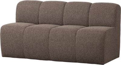 WOOOD Mojo Eetbankje Met Rugleuning - Bouclé - Bruin Melange - 164cm
