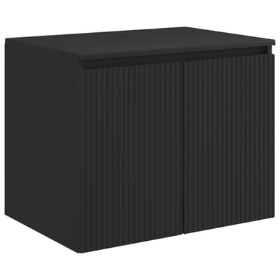vidaXL - Wandgemonteerde - Badkamerkast - Zwart - 62,5 - x - 44,5 - x - 50 - cm