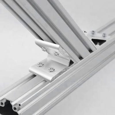 Aluminium Hoekverbindingen voor DIY Projecten - 6 Stuks, 59 x 37 mm, Sterke en Duurzame Verbindingselementen voor Frame Assemblage