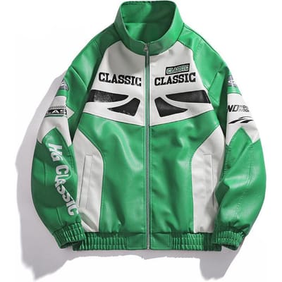 Lente Nieuwe Heren Leren Jas Modieus Los Knap Baidu Opstaande Kraag Baseball Uniform Heren XXL