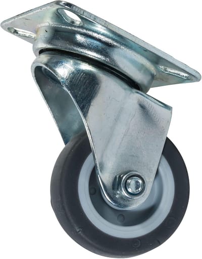 Zwenkwiel zonder rem - Draaibaar wiel - Meubelonderdelen verplaatsen - Rubberen loopvlak - 50 mm diameter - Grijs