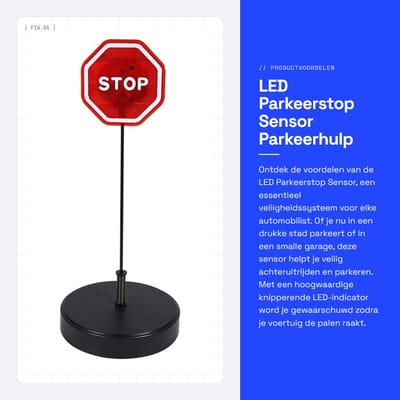 Dailygoods- Parkeerhulp met Knipperende LED - Verstelbare Hoogte - Parkeersensor - Veiligheidssysteem - Geschikt voor Garages - Voorkomt Deuken en Krassen