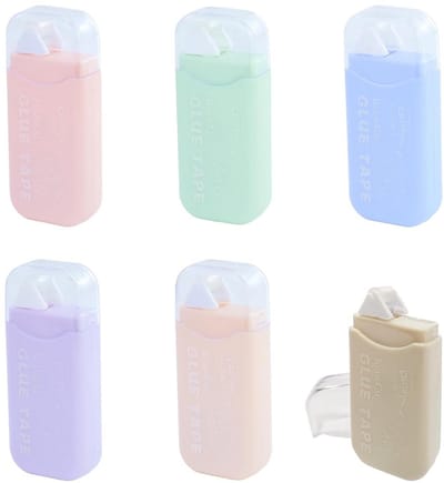 6x Dubbelzijdige Lijmroller Set - Verschillende Kleuren - Ideaal voor Foto's en Lichte Bevestiging