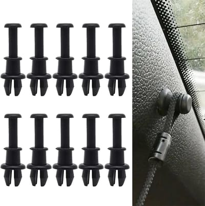 Dailygoods- Parcel Shelf Clip - 10 Stuks - Robuuste Plastic Beugels - Duurzaam - Eenvoudige Installatie - Geschikt voor Auto - Hoofdsteunclip