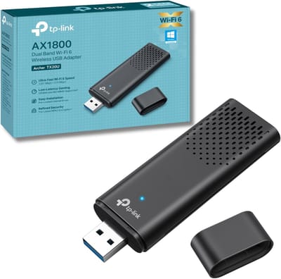 Draadloze Wifi Adapter - Wifi Dongle - Snelle Internetverbinding - Wifi 6 Technologie - 11cm x 3cm - Zwart