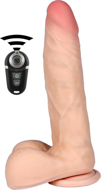 Power Escorts - Levensechte Realistische Vibrator - Super Handige Draadloze Afstandsbediening - Net echt - 20 cm Lang - 7 Vibraties - Net echt materiaal Cyberskin - nog beter dan siliconen - Met Zuignap - lekker vet 5-7 cm - Met Mooie Cadeaubox