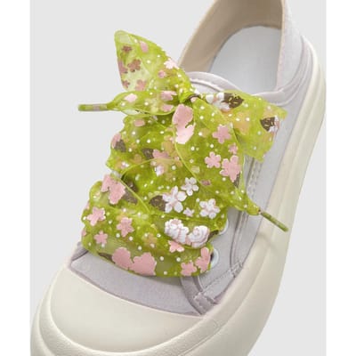 Gedrukte Zijden Schoenveters 2,5 cm Breder Chiffon Garen Schoenveters Sneakers Koord Veters voor Schoenen 100/120/140/160CM Schoenen Accessoires 1 Paar 100cm lichtgroene kleur
