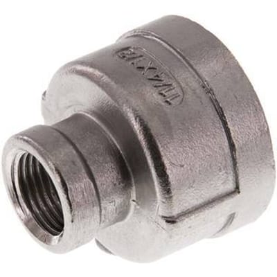 Rp 1 1/4'' x Rp 1/2'' RVS Ronde Sok 16 Bar