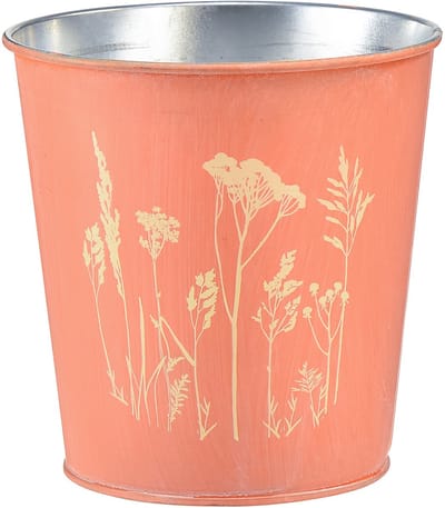 Bloempot Abrikooskleurig, metalen plantenbak Ø11,5cm H11,5cm
