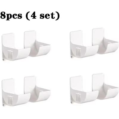 1 à 2 paires de supports muraux en plastique pour sacs poubelles de cuisine et de salle de bain, distributeur de rouleaux de film fraîcheur, support de rangement pour placard