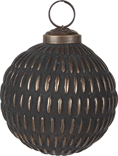 Clayre & Eef Kerstbal Overig Ø 8x8 cm Grijs Goudkleurig Glas Kerstballen