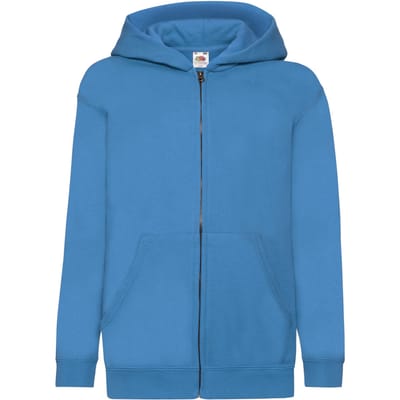 Fruit of the Loom Kinder/Kids Classic Full Zip Hoodie (Azuurblauw)