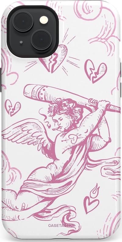 Casetastic Hoesje Geschikt voor Apple iPhone 15 Plus Magsafe - Stijlvolle Beschermende Duo-layer Case - Engel Roze Liefde