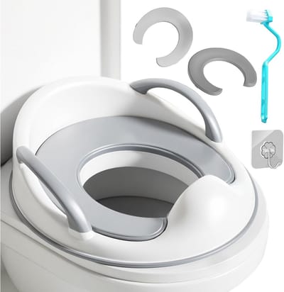 Toiletbril voor Kinderen met Handvat en Rugleuning - Antislip Toiletopzetstuk met Spatbescherming