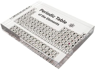 Compact en Draagbaar Periodiek Systeem van Helder Acryl met Echte Elementen Binnenin Ergonomisch Ontwerp Praktisch en Gebruik in de Klas en Thuis