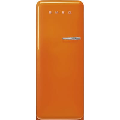 SMEG Koelkast Retro Vrijstaande ijskast Koelkast, Jaren 50, Enkeldeurs, Vrijstaand , Positie scharnier: Links, Oranje