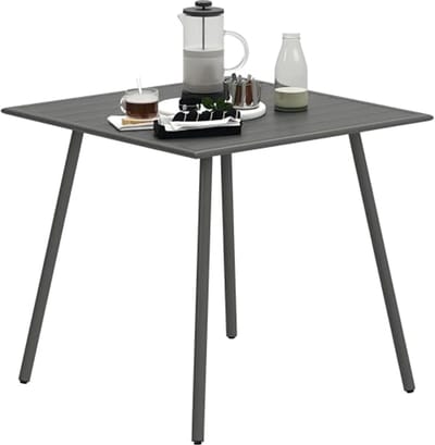 Eettafel voor 4 Personen - Tuin- en Balkontafel 80 x 80 cm, Grijs