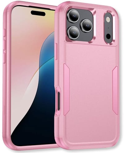 Mobiq - Layered Armor Hoesje geschikt voor iPhone 17 Pro Max - roze