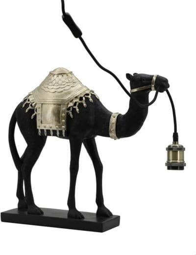 Tafellamp | Drommedaris | goud zwart | 46x11x41CM