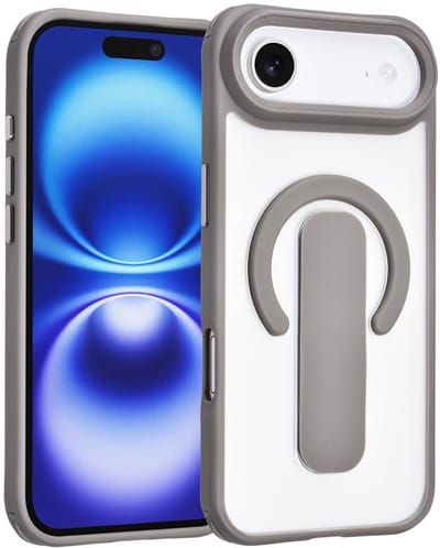 TUNIQ Anti-shock Back cover voor iPhone 17 Air - Ingebouwde Ringstand - Grijs