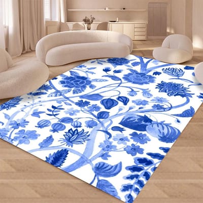 Blauw Blauw en Wit Porselein Tapijt Ontwerp Vloerkleed Wasbare Vloermat voor Thuis Woonkamer Keuken Slaapkamer Antislip Tapijten 40x60cm