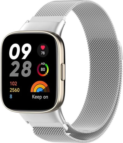 Milanees Smartwatch bandje - Geschikt voor Redmi Watch 3 Milanese band - zilver - Strap-it Horlogeband / Polsband / Armband