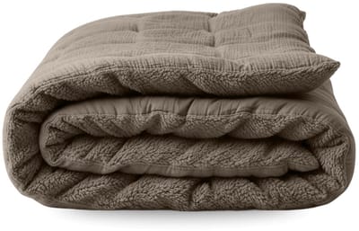 Zelesta Teddy Katoen Mousseline - Dekbed zonder overtrek Katoen - Wasbaar hoesloos dekbed - 2 in 1 - Taupe - 200x200cm